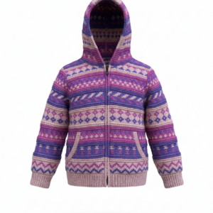 Pink Ethnic & Boho Kids Wool Jacket | 100% NZ Wool | Wholesale Export for Retailers