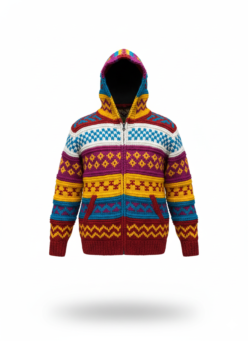 Colorful Hippie Kids Wool Jacket | New Zealand Wool | Handmade | Worldwide Supply