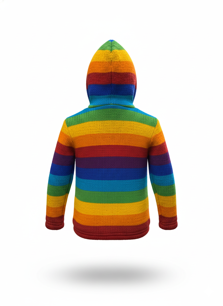 Colorful Rainbow Children Wool Jacket | Premium New Zealand Wool | Global Wholesale