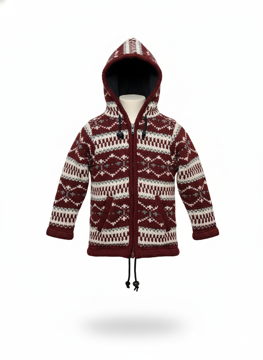 Kids Jacket Made from New Zealand Wool | Handmade Nepal Boho | Global Wholesale