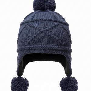 Hand Knitted Sherpa Wool Beanie Hats with pom-pom