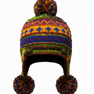 Natural Sherpa Wool Beanie with Pom Pom – Hand Knitted Pure New Zealand Wool Hat