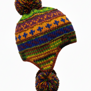 Natural Sherpa Wool Beanie with Pom Pom – Hand Knitted Pure New Zealand Wool Hat