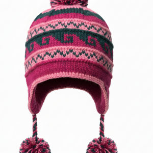 Bohemian Hand Knitted Sherpa Pom Pom Beanie – 100% Natural New Zealand Wool