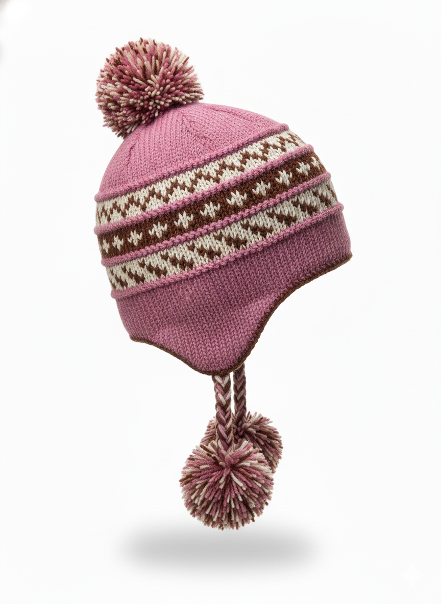 Chunky Hand Knitted Sherpa Wool Beanie with Pom Pom – Natural NZ Wool | Boho