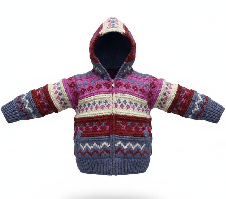 Handmade Bohemian Kids Wool Jacket | Pure New Zealand Wool | World Export