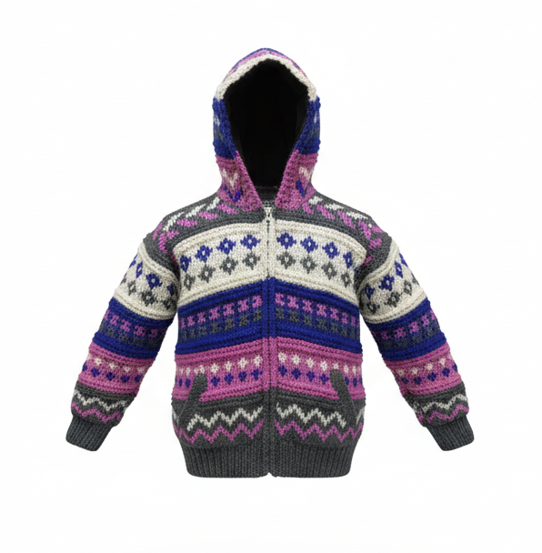 Eco-Friendly Hippie Kids Wool Jacket | Natural NZ Wool | Worldwide Wholesale
