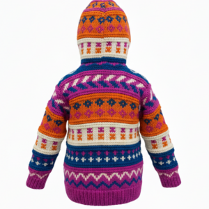 Colorful Hippie Kids Wool Jacket | Hand-Knitted NZ Wool | World Wholesaler