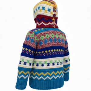 Hippie Style Kids Wool Jacket | Hand-Knitted | 100% New Zealand Wool | Fleece Inside