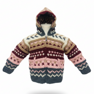 Hand-Knitted Wool Kids Jacket – Fleece Lined | Perfect for Winter