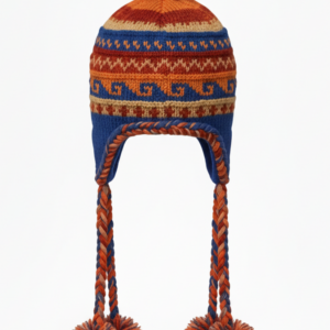 Bohemian Hand Knit Sherpa Wool Airflap Hat | Long Pom-Pom Hippie Winter Wear