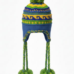 Warm Hand Knit Sherpa Wool Airflap Beanie | Long Pom-Pom Festival Hat