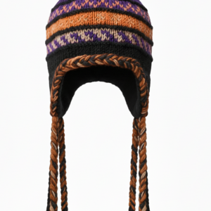 Boho Sherpa Wool Airflap Hat Hand-Knitted | Long Pom-Pom Winter Essential