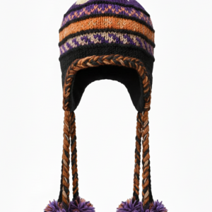 Boho Sherpa Wool Airflap Hat Hand-Knitted | Long Pom-Pom Winter Essential