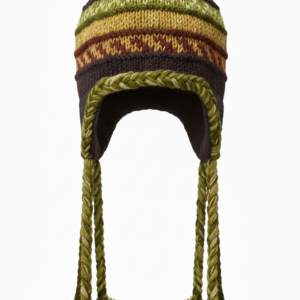 Chunky Hand-Knitted Sherpa Wool Airflap Hat | Long Pom-Pom Hippie Look