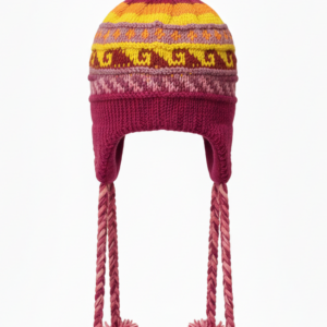 Artisan Hand-Knit Sherpa Wool Airflap Hat | Long Pom-Pom Bohemian Cap