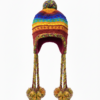 Boho Rainbow Sherpa Wool Airflap Hat | Handmade Long Pom-Pom | Pure Himalayan NZ Wool | Manufacturer