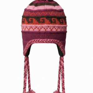 Eco-Friendly Hand Knit Sherpa Wool Airflap Hat | Long Pom-Pom Winter Wear