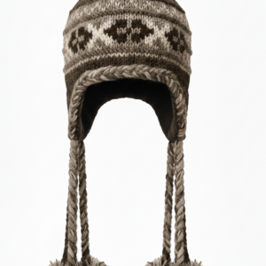 Fair Trade Hand Knit Sherpa Wool Airflap Hat | Long Pom-Pom | 100% Himalayan NZ Wool | Wholesale Supplier