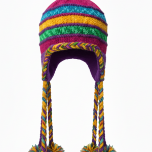 Premium Hand Knit Sherpa Wool Airflap Hat | Long Pom-Pom | 100% Himalayan NZ Wool | Manufacturer Export