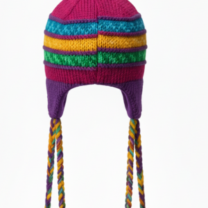 Premium Hand Knit Sherpa Wool Airflap Hat | Long Pom-Pom | 100% Himalayan NZ Wool | Manufacturer Export