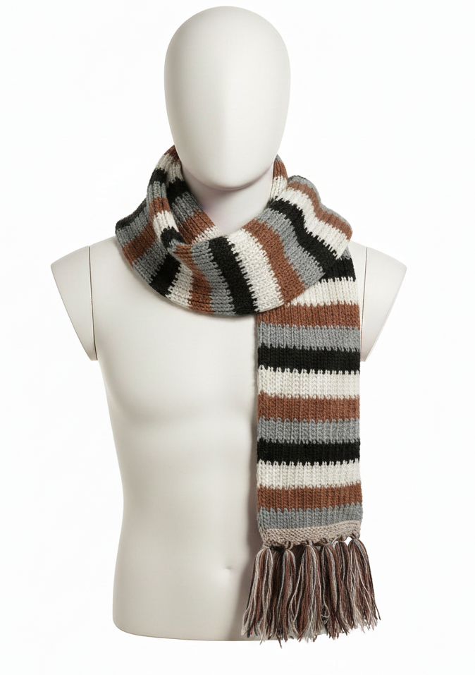 Unisex Hand Knit Wool Muffler – Cozy Natural NZ Wool | Boho Hippie Scarf