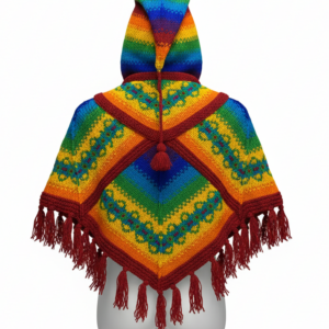 Hand Knit Wool Poncho Made in Nepal