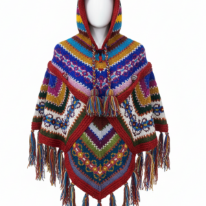 Unisex Hand-Knitted Wool Poncho | Boho Hippie Style | Natural Wool | Worldwide Wholesale