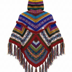 Unisex Hand-Knitted Wool Poncho | Boho Hippie Style | Natural Wool | Worldwide Wholesale