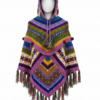 Retro Hippie Wool Poncho | Handmade Boho Knit | Pure New Zealand Wool | B2B Wholesale Export