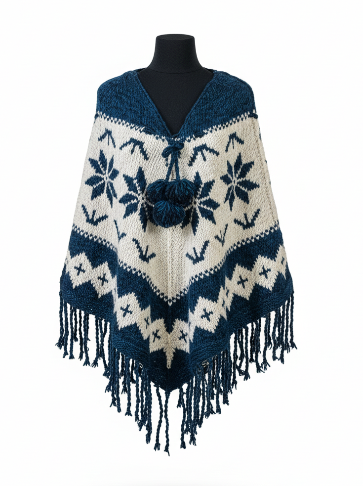 Ethical Hippie Wool Poncho | Handcrafted Bohemian Knit | 100% Pure New Zealand Wool | Wholesale