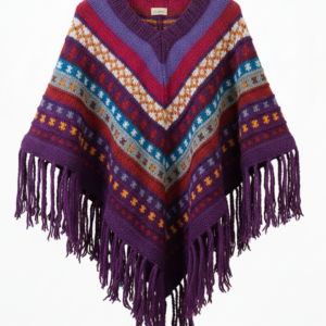 Artisan Hand-Knitted Wool Poncho | Vintage Hippie Boho Style | Pure New Zealand Wool | Fair Trade Wholesale