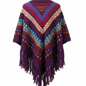 Artisan Hand-Knitted Wool Poncho | Vintage Hippie Boho Style | Pure New Zealand Wool | Fair Trade Wholesale