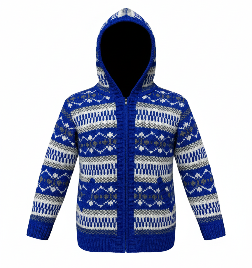 Festival Style Wool Jacket | Hand-Knit & Fleece-Lined | Boho Hippie | NZ Wool