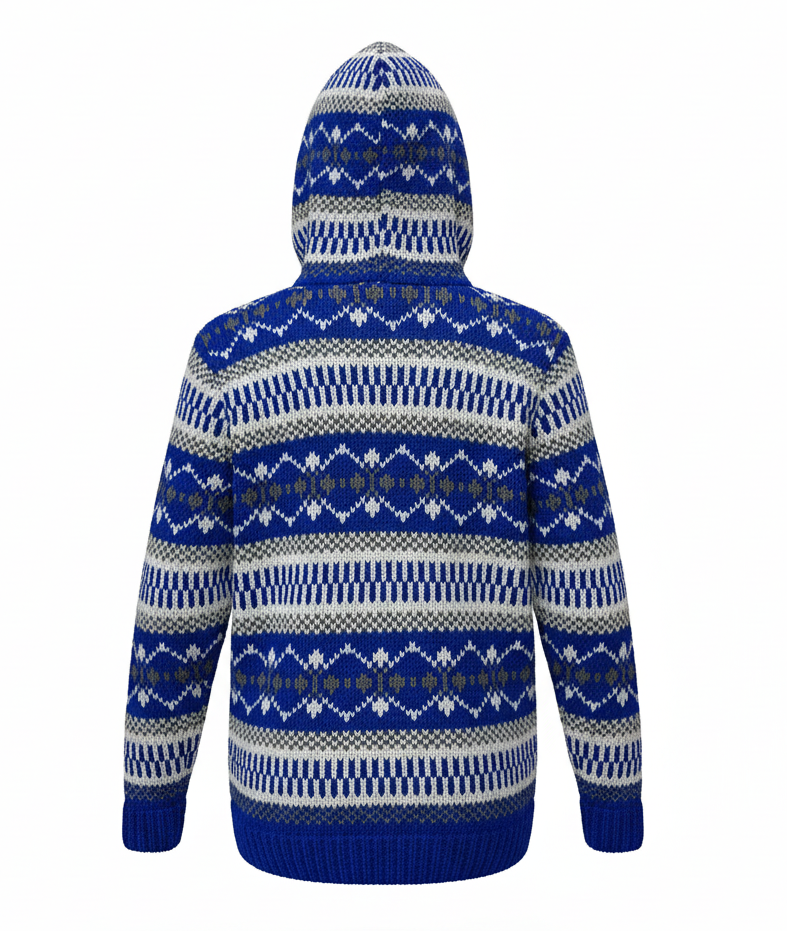 Festival Style Wool Jacket | Hand-Knit & Fleece-Lined | Boho Hippie | NZ Wool