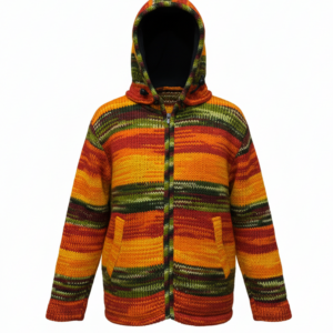 Handcrafted Bohemian Jacket | Knitted & Fleece Lined | Pure NZ Wool | Hippie Winter Wear