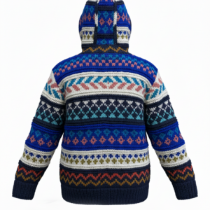 Vintage Hippie Knitted Wool Jacket | Fleece-Lined | Colorful Boho | NZ Wool Wholesale