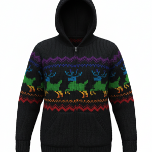 Cozy Boho Wool Jacket | Handmade Knitted Fleece-Lined | 100% New Zealand Wool