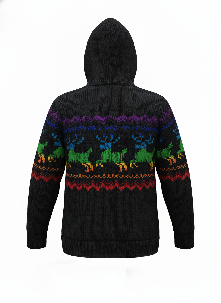 Cozy Boho Wool Jacket | Handmade Knitted Fleece-Lined | 100% New Zealand Wool