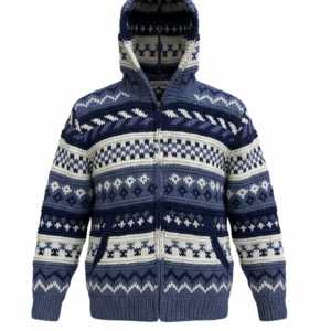 Eco-Friendly Hippie Wool Jacket | Hand-Knit & Fleece Lined | 100% New Zealand Wool