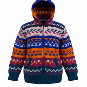 Handmade Knitted Festival Jacket | Warm Fleece | Boho Hippie Style | Pure NZ Wool