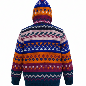 Handmade Knitted Festival Jacket | Warm Fleece | Boho Hippie Style | Pure NZ Wool