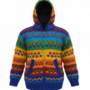 Colorful Festival Wool Jacket | Hand-Knit & Fleece-Lined | Boho Hippie | NZ Wool