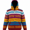 Handcrafted Rainbow Bohemian Jacket | Knitted & Fleece-Lined | Pure NZ Wool | Wholesale