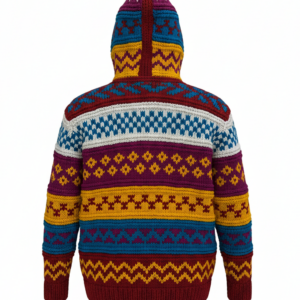 Handcrafted Rainbow Bohemian Jacket | Knitted & Fleece-Lined | Pure NZ Wool | Wholesale