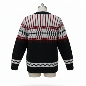 Hand‑Knit Hippie Wool Jumper with Fleece Lining — Boho Vintage Cozy Sweater