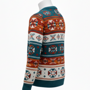 Bohemian Hand‑Knit Wool Jumper | Fleece Lined | Psychedelic & Hippie Style
