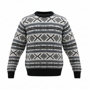 Authentic Hippie Hand‑Knit Wool Sweater with Fleece — Festival & Vintage Style