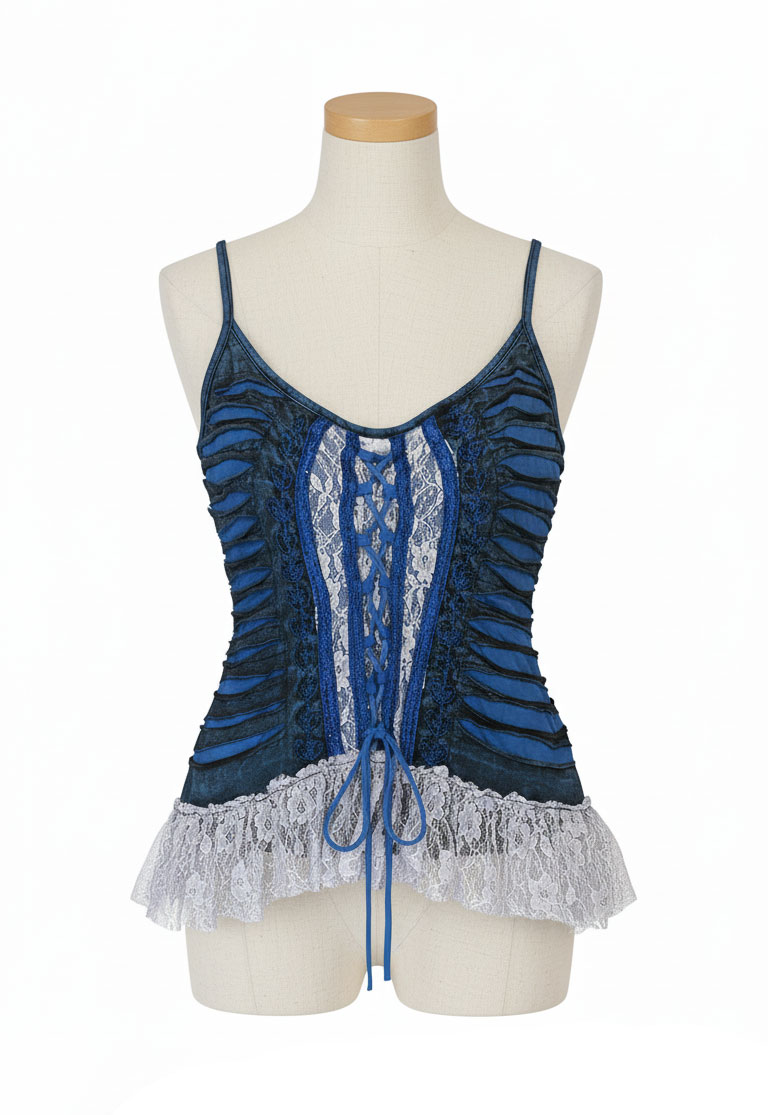 Hippie Ladies Top : Lace with Razor Cut Design