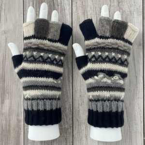 Nepal Hand-Knitted Fingerless Wool Gloves | Boho Hippie Winter Wear | Fair Trade Wholesale